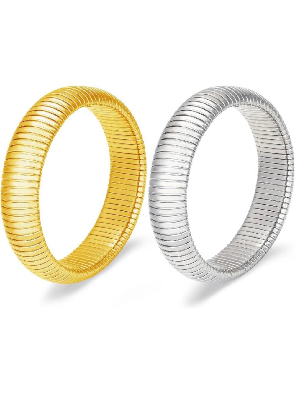 Trendy Gold Chunky Snake Chain Bangle Bracelets Set for Women - Stackable